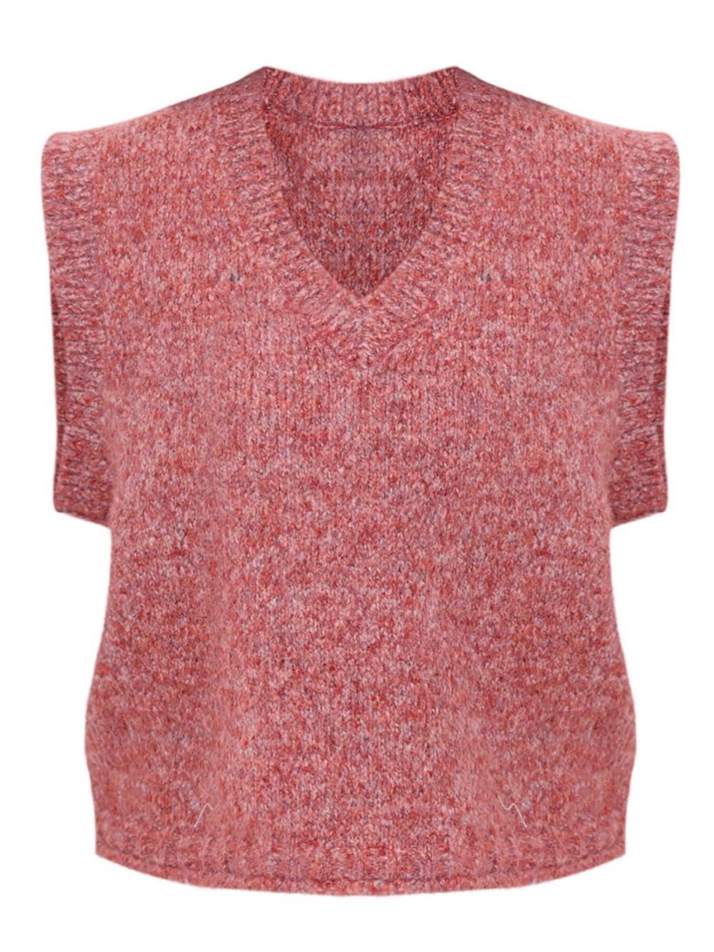 Pretty Little Thing Sleeveless V-Neck Knit Sweater Vest in Rose Heather